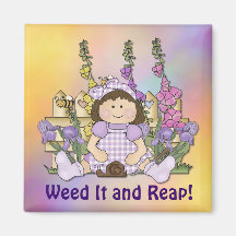 Garden Girl Humour Refrigerator Magnets
