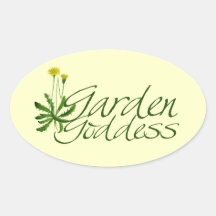 Garden Goddess Oval Stickers
