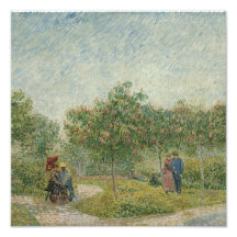 Garden in Montmartre with lovers Photo Art