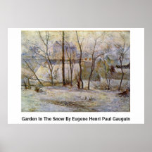 Garden In The Snow By Eugene Henri Paul Gauguin Posters