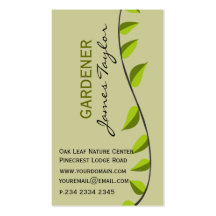Garden Leaf Gardening   Green Business Card Template