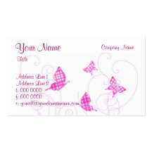 Garden of Eden Plaid Butterflies Business Card