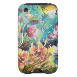 Garden Of Flowers and Butterflies Tough iPhone 3 Cases