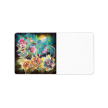Garden Of Flowers and Butterflies Custom Address Label
