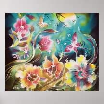 Garden Of Flowers and Butterflies Posters