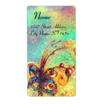 GARDEN OF THE LOST SHADOWS, blue,gold yellow,green Personalised Shipping Labels