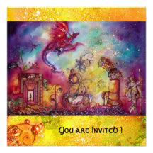 GARDEN OF THE LOST SHADOWS -FLYING RED DRAGON PERSONALIZED INVITES