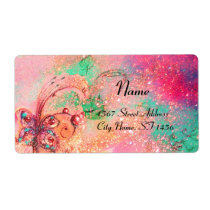 GARDEN OF THE LOST SHADOWS , pink green Custom Shipping Label