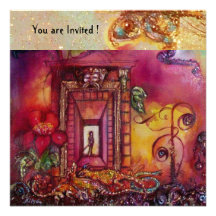 GARDEN OF THE LOST SHADOWS -SNAKES AND IGUANAS CUSTOM INVITATIONS