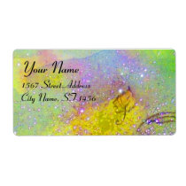 GARDEN OF THE LOST SHADOWS, violet green yellow Custom Shipping Label
