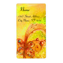 GARDEN OF THE LOST SHADOWS,yellow brown gold green Personalised Shipping Labels