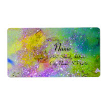 GARDEN OF THE LOST SHADOWS , yellow green purple Shipping Label
