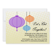 Garden Paper Lantern BBQ Dinner Party Invitation