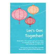 Garden Party Paper Lantern Invitations 3.5 x 5