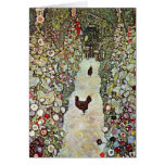 Garden Path with Chickens by Gustav Klimt Greeting Cards