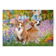 Garden - Pembroke Welsh Corgis (two) Greeting Card