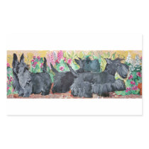 Garden Scottish Terriers Rectangle Sticker