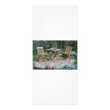 Garden table and chairs custom rack card