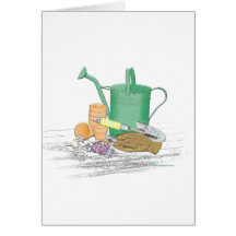 Garden Tools Garden Art Greeting Card