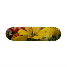 Garden Tulips Red Yellow White Skate Boards