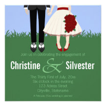 Garden Wedding, 5.25x5.25 engagement Custom Invitation