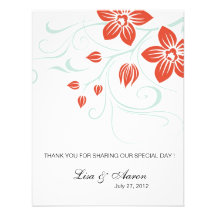 Garden Weddings -Orange n Blue wedding thank you Personalized Announcements