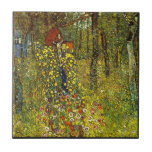 Garden with crucifix by Gustav Klimt Ceramic Tile