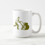 Gardener Landscaper Pushing Lawn Roller Retro Mug