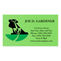 Gardener Landscaper With Shovel Digging Plant Business Card
