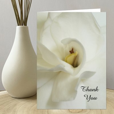 Gardenia Bereavement Sympathy Thank You Card by KathyHenis