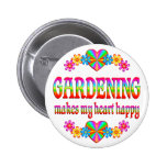 Gardening Heart Happy Buttons