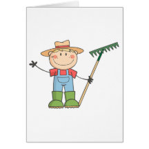 Gardening Kid Waving A Greeting Greeting Cards