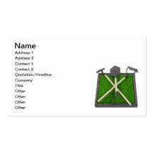 Gardening Tools on Raised Grass Bed Business Card Templates