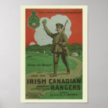 "Gardes forestières WW1 canadiennes irlandaises " Poster