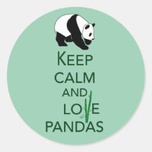 Gardez la copie d'art de cadeau de pandas de calme adhésifs