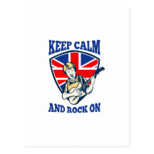 Gardez la roche calme sur la guitare britannique d cartes postales