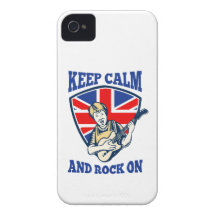 Gardez la roche calme sur la guitare britannique d coque Case-Mate iPhone 4