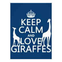 Gardez le calme et aimez les girafes - toutes les  invitations personnalisées