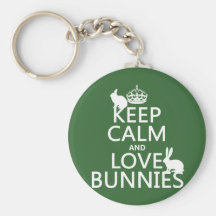 Gardez le calme et aimez les lapins - toutes les c porte-clefs