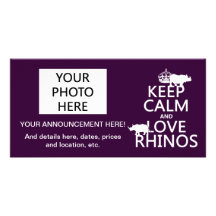 Gardez le calme et aimez les rhinocéros (toute cou photocartes