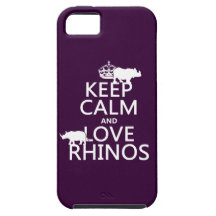 Gardez le calme et aimez les rhinocéros (toute cou étui iPhone 5