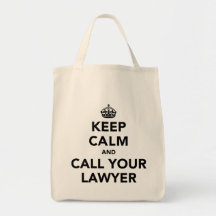 Gardez le calme et appelez votre avocat sacs en toile