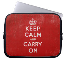 Gardez le calme et continuez, rouge et blanc vinta housse pour  ordinateur portable