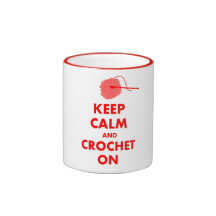 Gardez le calme et faites du crochet sur des cadea tasse