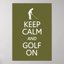 Gardez le calme et le golf sur l'affiche faite sur
