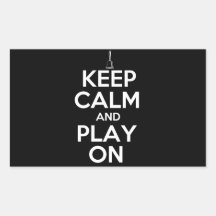 Gardez le calme et le jeu sur des clochettes sticker rectangulaire