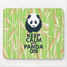 Gardez le calme et le panda sur le cadeau original tapis de souris