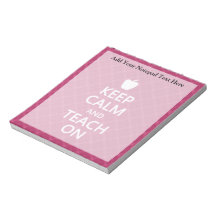 Gardez le calme et l'enseignez dessus, plaid rose blocs-notes