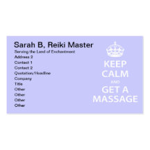 Gardez le calme et obtenez un massage modèle de carte de visite