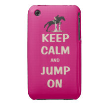 Gardez le calme et sautez sur le cheval rose coques iPhone 3 Case-Mate